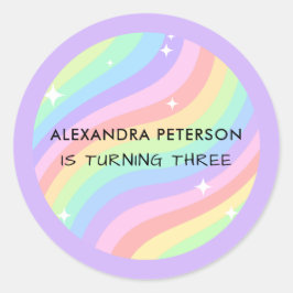 Adesivo Rainbow 3rd Birthday Colorful Third Party