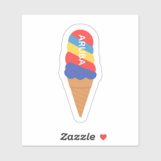 Adesivo Rainbow aruba ice cream cone sticker