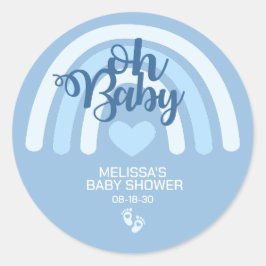 Adesivo Rainbow Baby Boys Personalizado Blue Heart