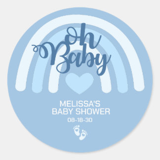 Adesivo Rainbow Baby Boys Personalizado Blue Heart