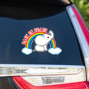 Adesivo Rainbow Baby Elephant Baby Sticker No Conselho