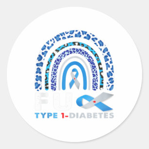 Adesivo Rainbow Blue Cinza Fbon Fck Tipo 1 Diabetes