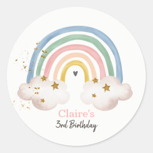 Adesivo Rainbow Boho Sticker Pastel Rainbow Aniversário