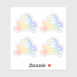 Adesivo Rainbow Bunny Rabbit Set 4 Sticker