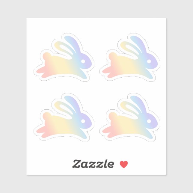 Adesivo Rainbow Bunny Rabbit Set 4 Sticker (Folha)