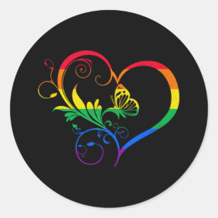 Adesivo Rainbow Butterfly Heart Neurodiversity Autism Lgbt