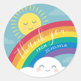 Adesivo Rainbow Cloud e Sun Agradeço aos Stickers