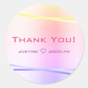 Adesivo Rainbow Colors Gradient Simple Ombro Obrigado Etiq