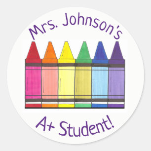 Adesivo Rainbow Crayon Personalizou Um+ Professor De Arte