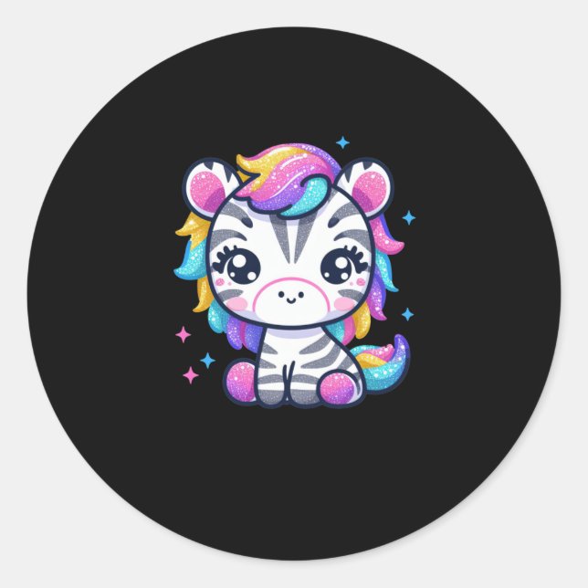 Adesivo Rainbow Cute Zebra Sticker (Frente)