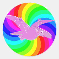 Rainbow Dinossaur Pink Pteranodon