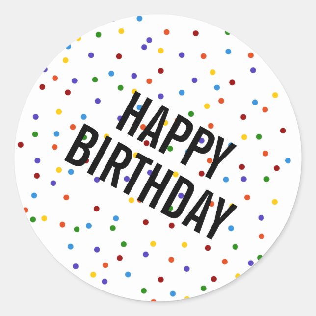 Adesivo Rainbow Dots Happy Birthday Patterno (Frente)
