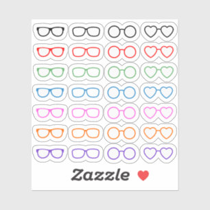 Adesivo Rainbow Eyeglass Lendo Nomeação Médica