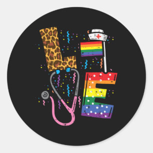 Adesivo Rainbow Flag Love Nurn Scrub Top Lgbt Pride Mo