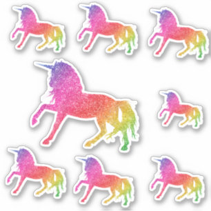 Adesivo Rainbow Glitter Unicorn Cavalo Bonito