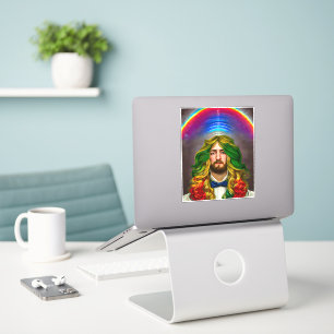 Adesivo Rainbow Hair Man Of Love Fantasy Surreal LGBTQ Art