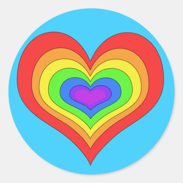Adesivo Rainbow Heart Sticker (Frente)