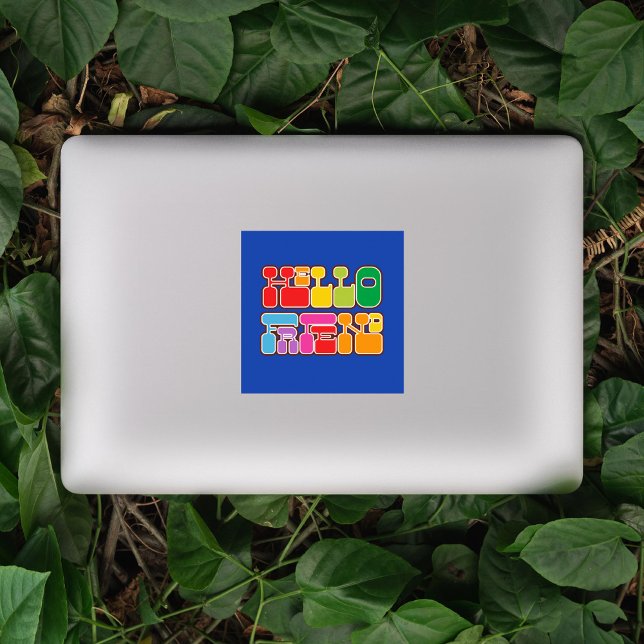 Adesivo Rainbow Hello Friendly Retro (Criador carregado)