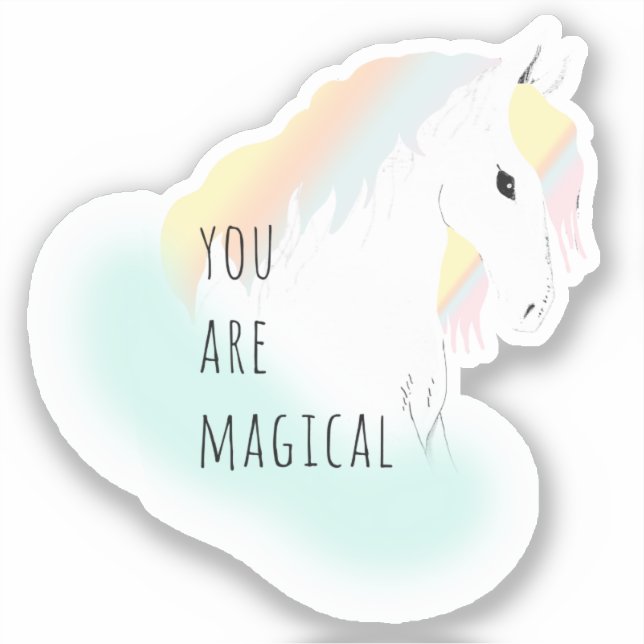 Adesivo Rainbow Horse Unicorn Equestrian Girly (Frente)