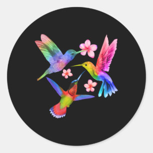 Adesivo Rainbow Hummingbird Watercolor Pássaro Colorido