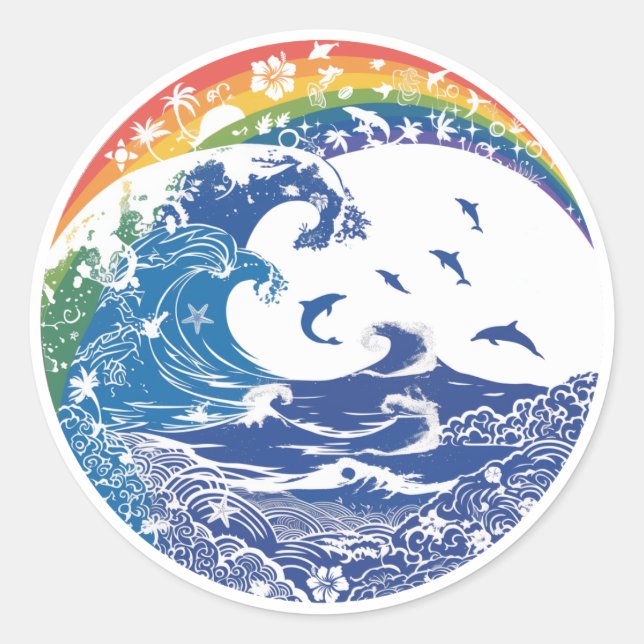 Adesivo Rainbow in Hawaii: Waves, Life (Frente)