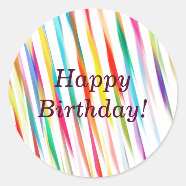 Adesivo Rainbow Kisses - Vinheta Feliz de Aniversário (Frente)