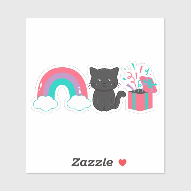 Adesivo Rainbow Kitten Surprise Icon Sticker | Pink Purple (Folha)
