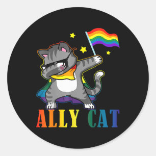 Adesivo Rainbow Lgbt Orgulho Lésbico Engraçado Cat Dabbing