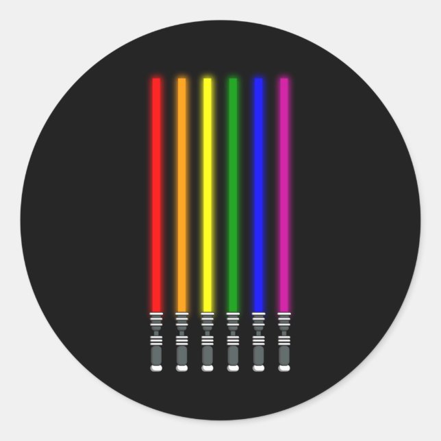 Adesivo RAINBOW LIGHTSABER Orgulho LGBT Mês LGBTQ Arco-Íri (Frente)