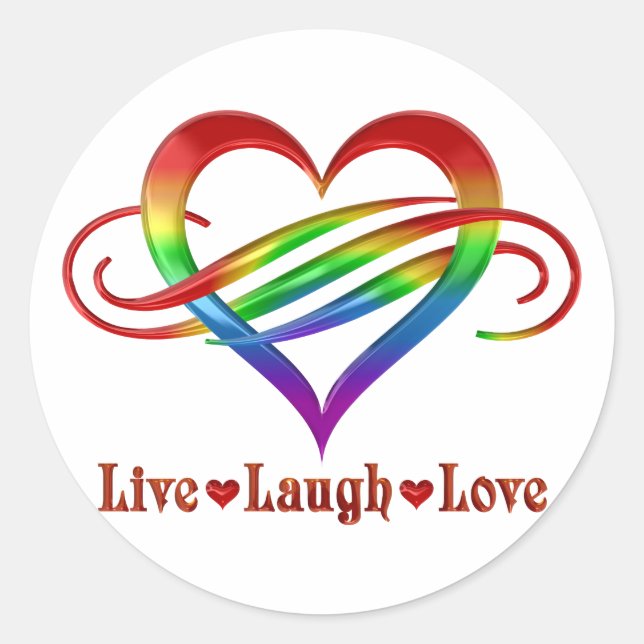 Adesivo Rainbow Live Laugh Love (Frente)