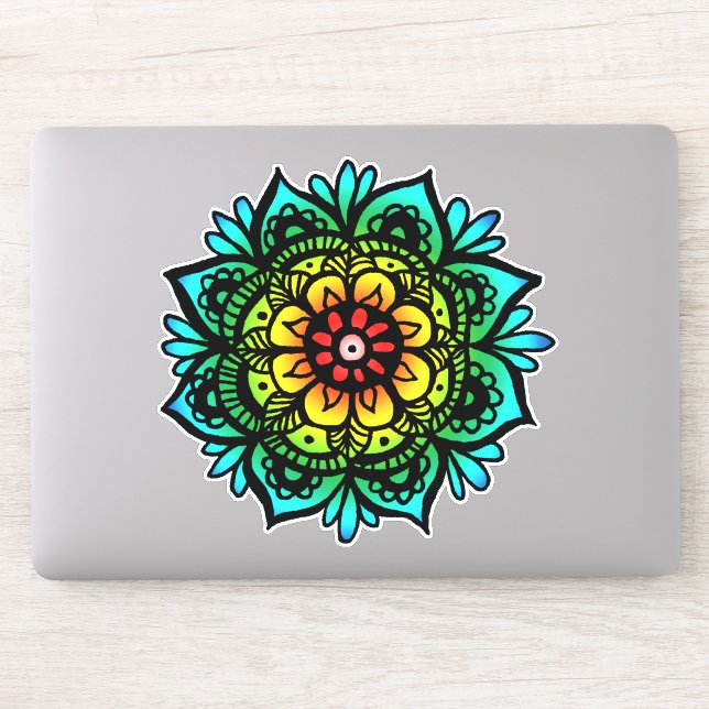 Adesivo Rainbow Mandala Flower (Computador)