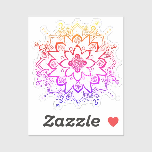 Adesivo Rainbow Mandala Sticker (Folha)