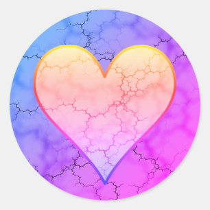 Adesivo Rainbow Marbled Heart