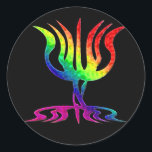 Adesivo Rainbow Menorah Stickers<br><div class="desc">Menorah do arco-íris brilhante.</div>