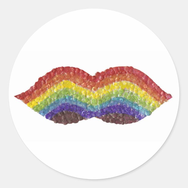 Adesivo Rainbow Mustache Stickers (Frente)