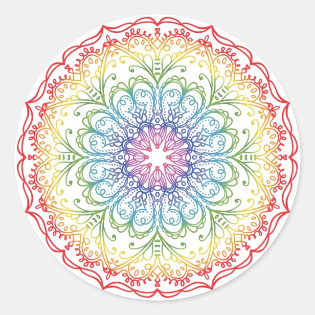 Adesivo Rainbow Ombre Mandala (Frente)
