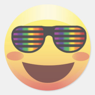 Adesivo Rainbow Party Shades Emoji Face Sticker
