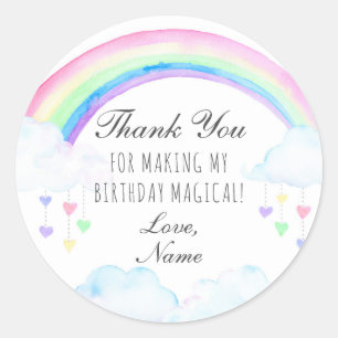 Adesivo Rainbow Party Sticker, Rainbow Obrigado Pinheiros