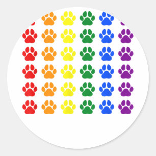 Adesivo Rainbow Paw Print Dog Paw LGBT Pride LGBT Suportad