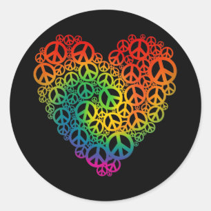 Adesivo Rainbow Peace Heart