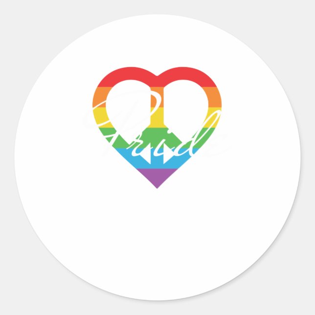 Adesivo Rainbow Peace Heart Pride LGBT (Frente)