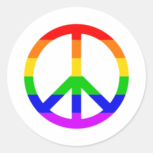 Adesivo Rainbow Peace Sign (Frente)