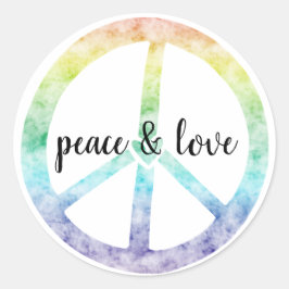 Adesivo Rainbow Peace Sign com coração personalizado