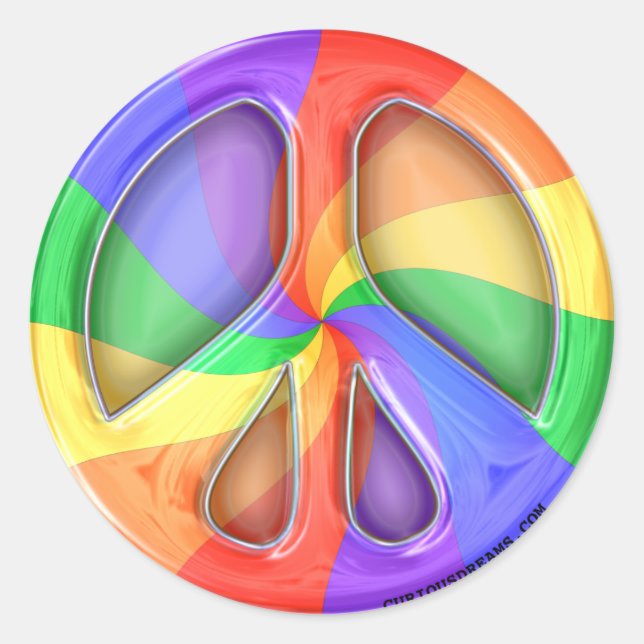 Adesivo Rainbow Peace Sticker (Frente)