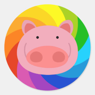 Adesivo Rainbow Pig