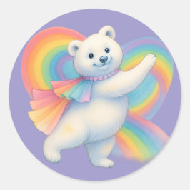Adesivo Rainbow Polar Bear Kids Sticker – Cute Character