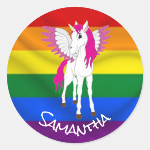 Adesivo Rainbow Pride Wing Partido Unicorn 
