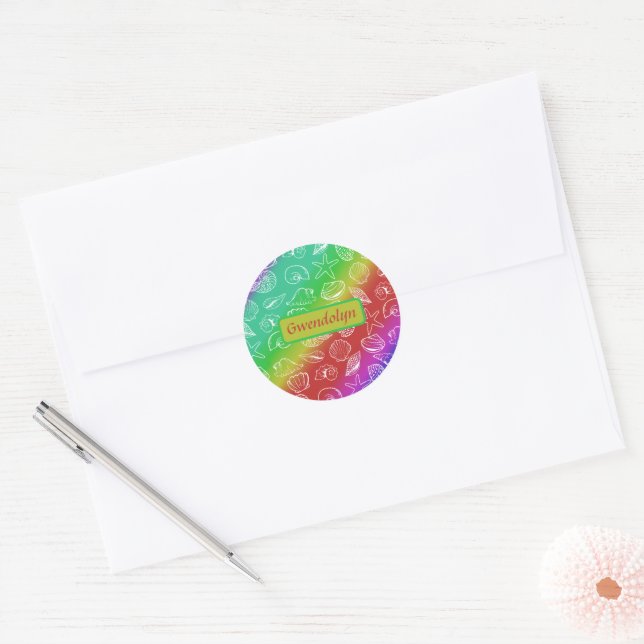 Adesivo Rainbow Shellfish - Nome do Adição (Envelope)