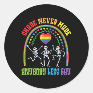 Adesivo Rainbow Skeletons Dançando Sombra Nunca Fez Ningué