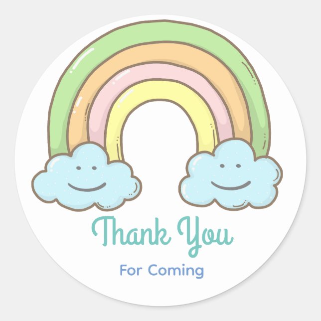 Adesivo Rainbow Smiling Cloud Obrigado (Frente)